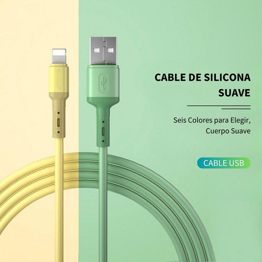 LightningXCable: Cable de silicona suave. Seis colores para elegir. Cable USB